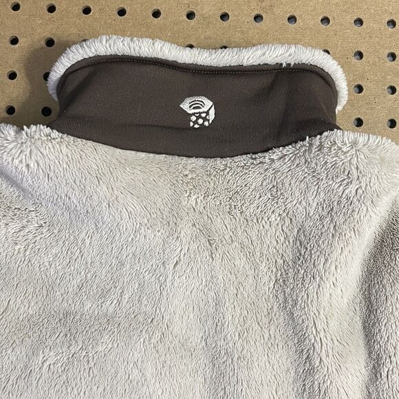 Mountain Hardwear Monkey Jacket Womens Medium Oat Beige Fuzzy Fleece Full Zip - Picture 6 of 12